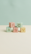 Pastel Wooden Alphabet Blocks Set
