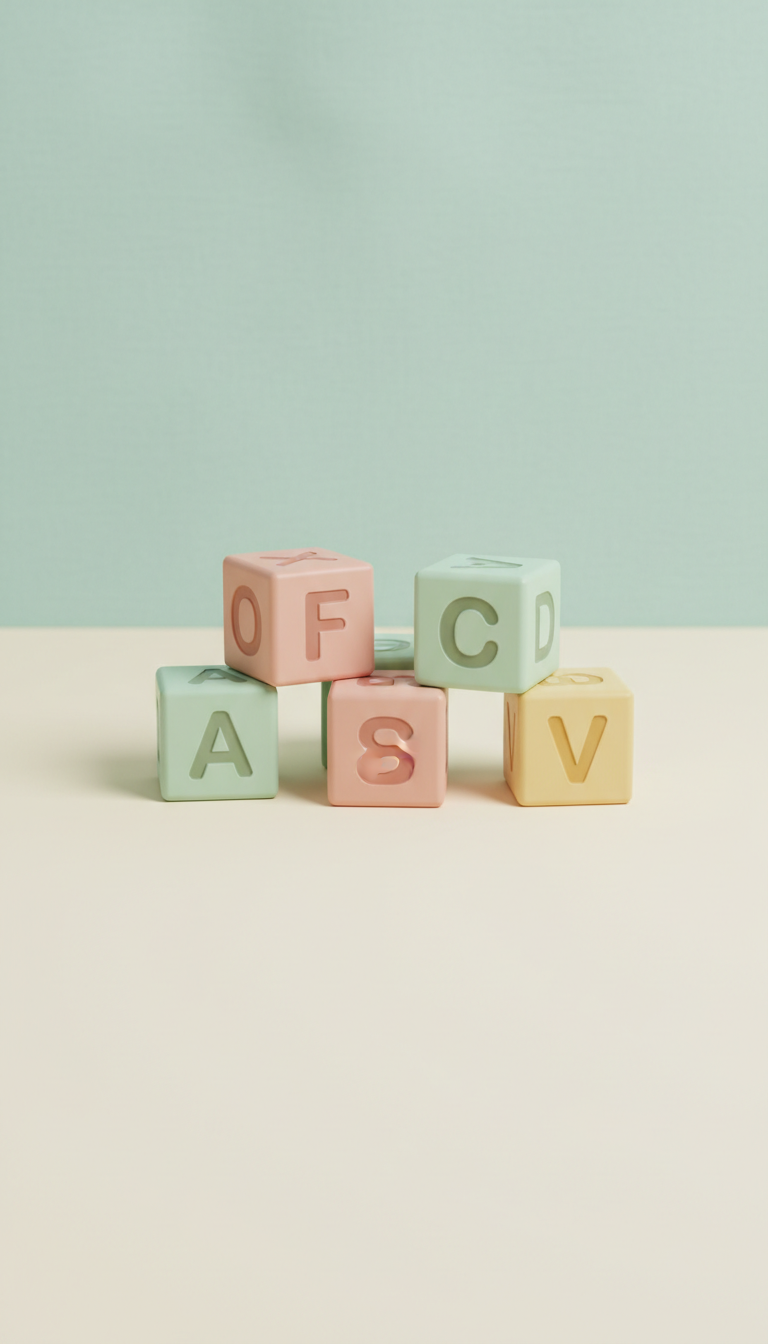 Pastel Wooden Alphabet Blocks Set