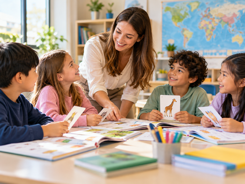 Small-group after-school English class for children at Maternelle Française de Cracovie